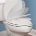 Mayfair Basket Weave Sculptured Molded Wood Toilet Seat Featuring Slow-Close  Easy Clean & Change Hinges and STA-TITE Seat Fastening System  Round  White  33SLOW 000 - B06XB2H7FD